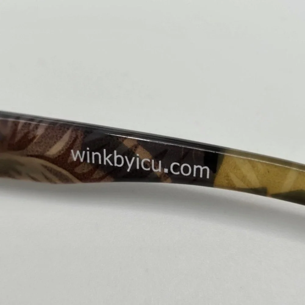 Womens Floral +2.00‎ Readers Glasses Transparent Frame Lightweight Fashion Brown